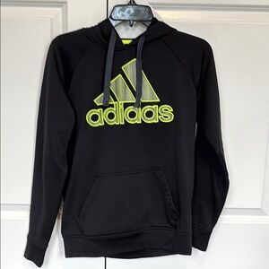 Adidas Black and Green Sweaters with Bold Branding